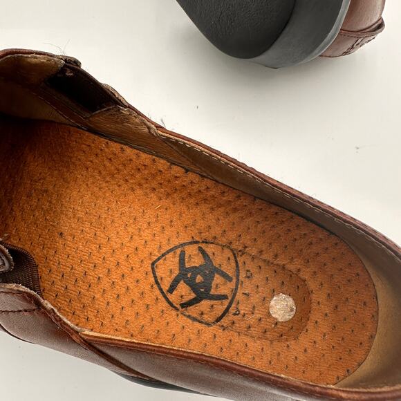 Ariat Brown Leather Western Paddock Clogs Size 8.5 - Picture 8 of 10